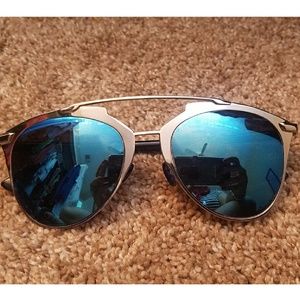 Metallic blue sunglasses